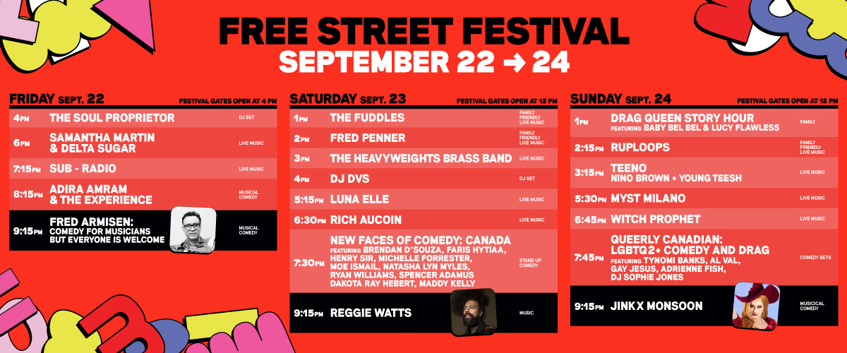 Just for laughs Toronto 2023 edition - Schedule