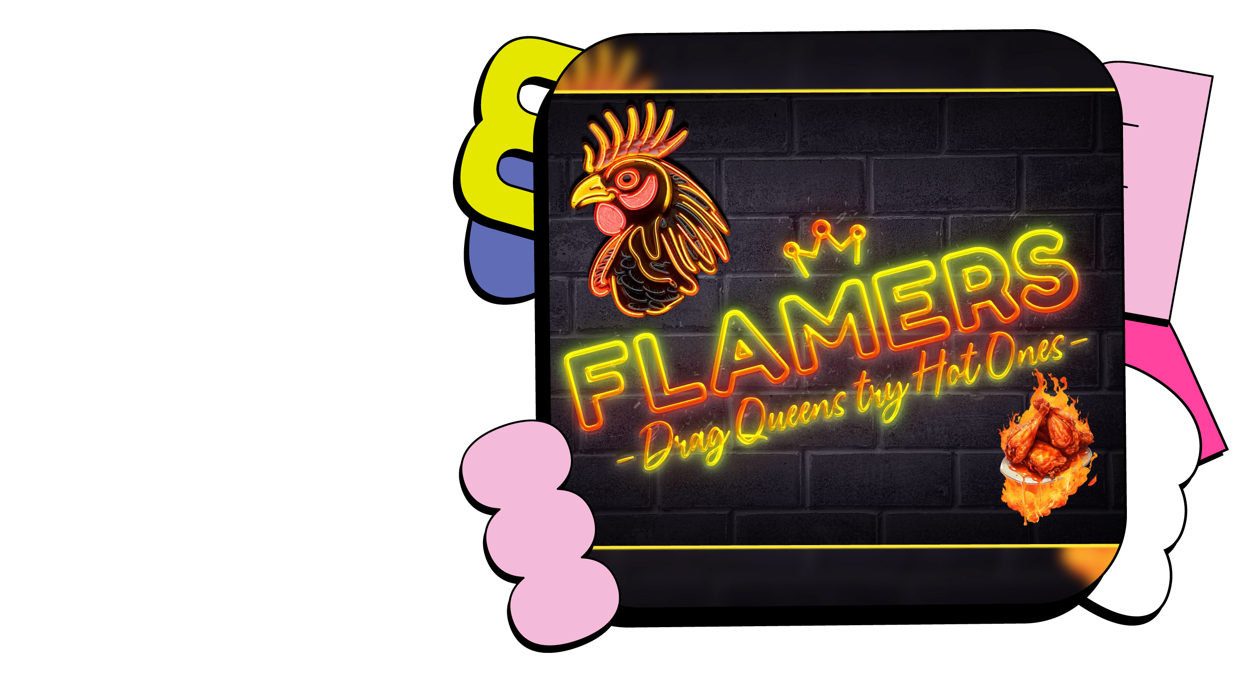 Promotional image for Flamers: Drag Queens Try Hot Ones